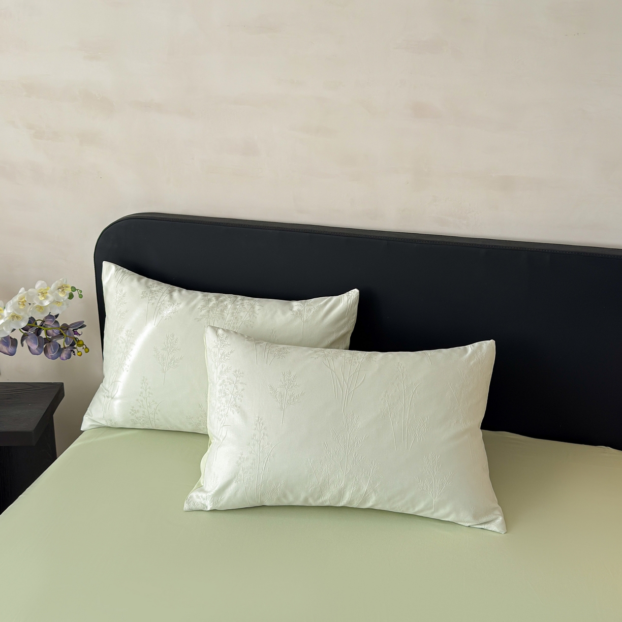 91家纺网 家纺一手货源 找家纺 雅萱家纺 2026新款60支提花全棉四件套 春草绿