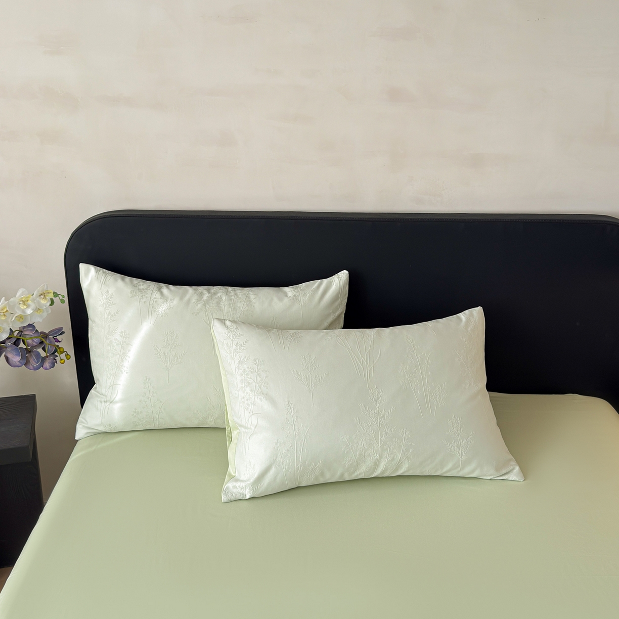 91家纺网 家纺一手货源 找家纺 雅萱家纺 2026新款60支提花全棉四件套 春草绿