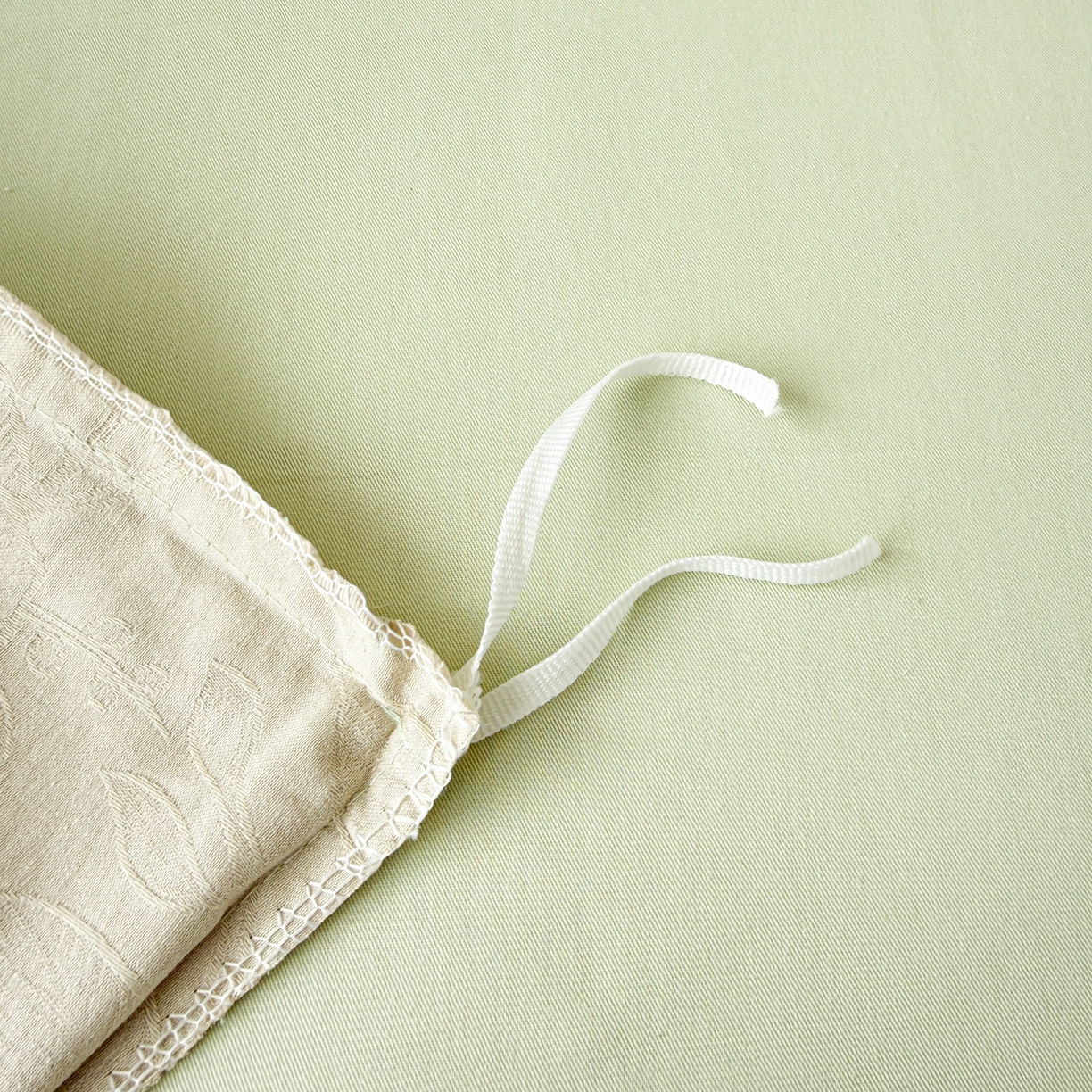 91家纺网 家纺一手货源 找家纺 雅萱家纺 2026新款60支提花全棉四件套 繁花绿