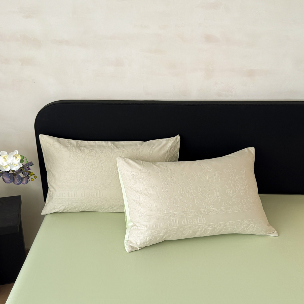 91家纺网 家纺一手货源 找家纺 雅萱家纺 2026新款60支提花全棉四件套 繁花绿