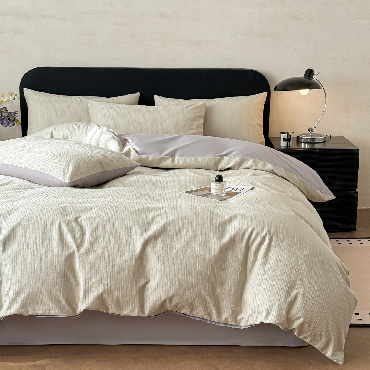 91家纺网 家纺一手货源 找家纺 雅萱家纺 2026新款60支提花全棉四件套 流星米