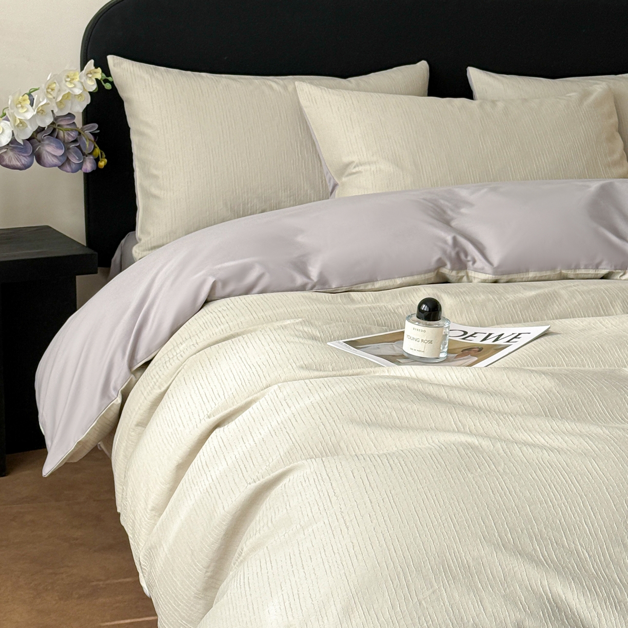 91家纺网 家纺一手货源 找家纺 雅萱家纺 2026新款60支提花全棉四件套 流星米