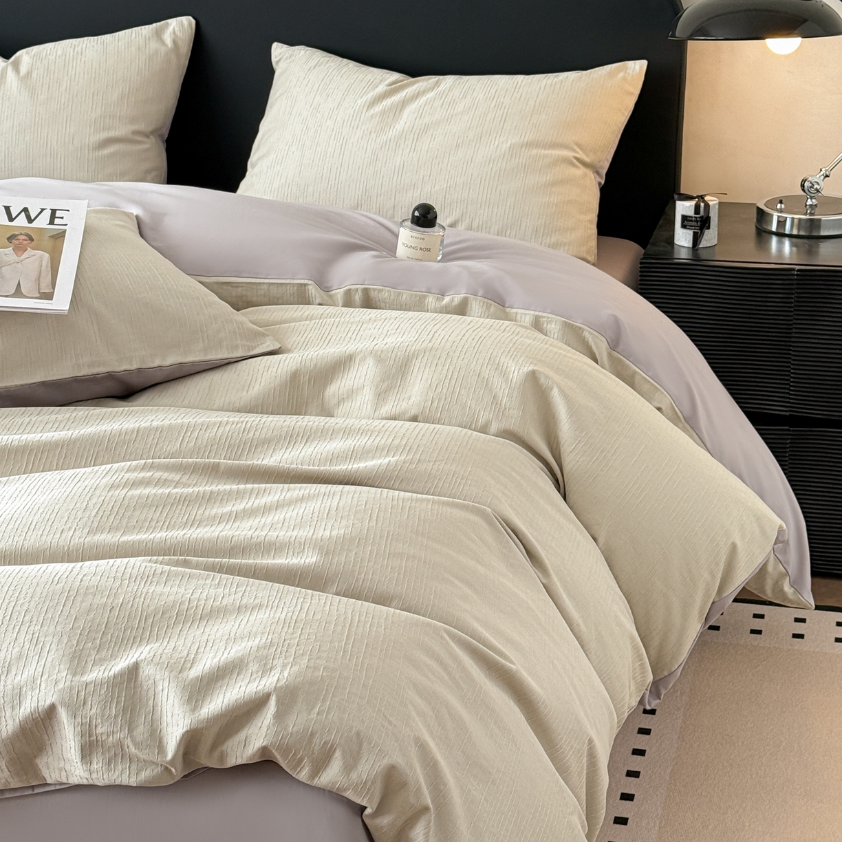 91家纺网 家纺一手货源 找家纺 雅萱家纺 2026新款60支提花全棉四件套 流星米