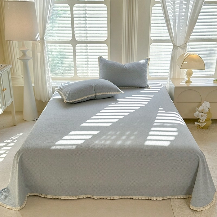 91家纺网 家纺一手货源 找家纺 （总）仰望棉麻双层纱供应链 2026春夏新款全棉纯棉色织提花四件套-漫时光