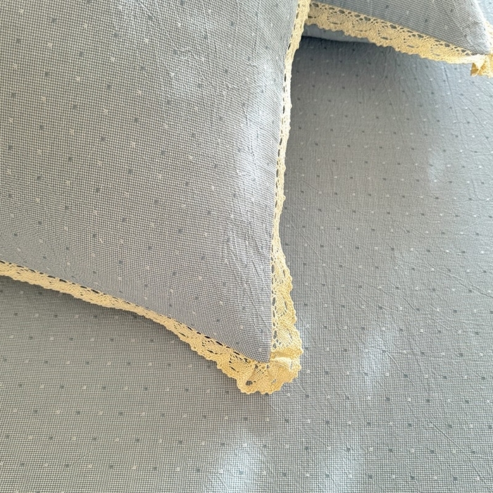 91家纺网 家纺一手货源 找家纺 （总）仰望棉麻双层纱供应链 2026春夏新款全棉纯棉色织提花四件套-漫时光