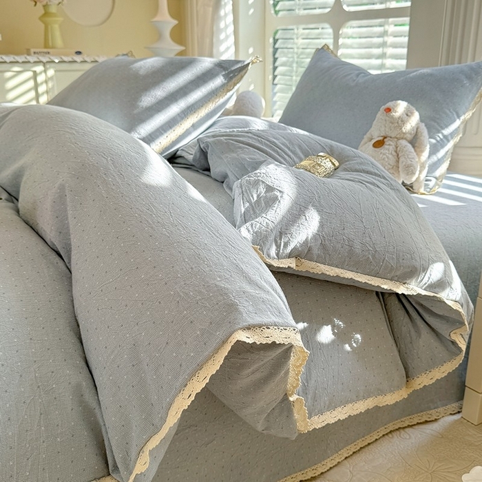 （总）仰望棉麻双层纱供应链 2026春夏新款全棉纯棉色织提花四件套-漫时光