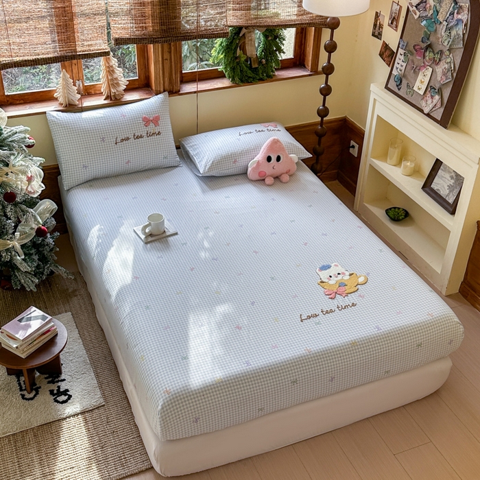 91家纺网 家纺一手货源 找家纺 （总） 布柔 2026新款13070纯棉全棉床笠印花绣花卡通床笠床垫保护套罩