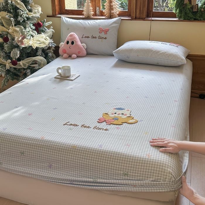 91家纺网 家纺一手货源 找家纺 （总） 布柔 2026新款13070纯棉全棉床笠印花绣花卡通床笠床垫保护套罩