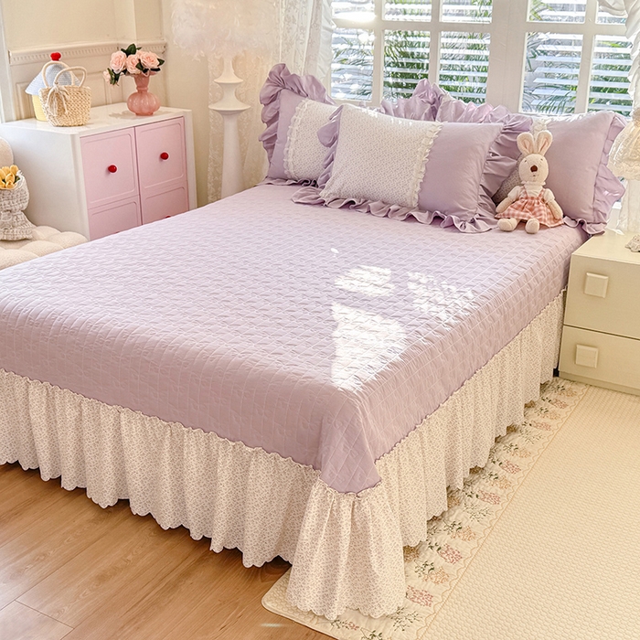 91家纺网 家纺一手货源 找家纺 （总）苏米娜家纺SUMINA 2026春夏新款超柔云朵棉床盖款四件套-花甜梦系列