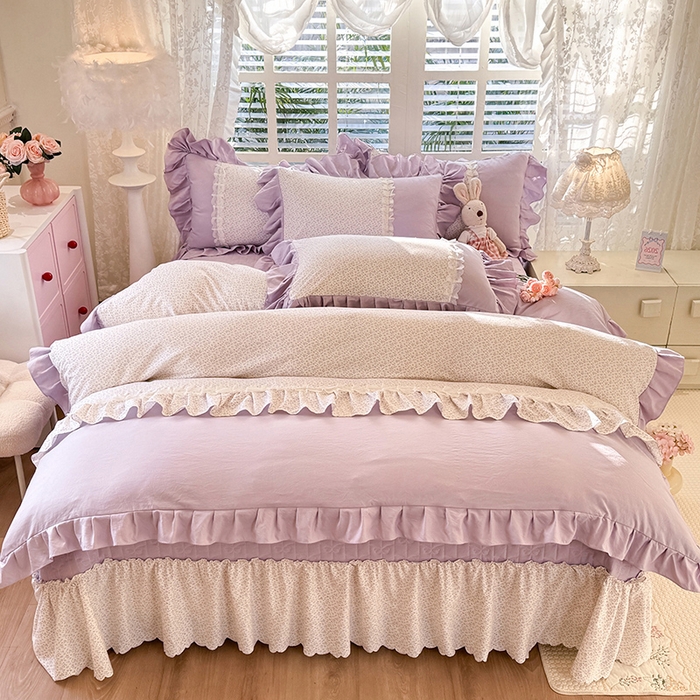 91家纺网 家纺一手货源 找家纺 （总）苏米娜家纺SUMINA 2026春夏新款超柔云朵棉床盖款四件套-花甜梦系列