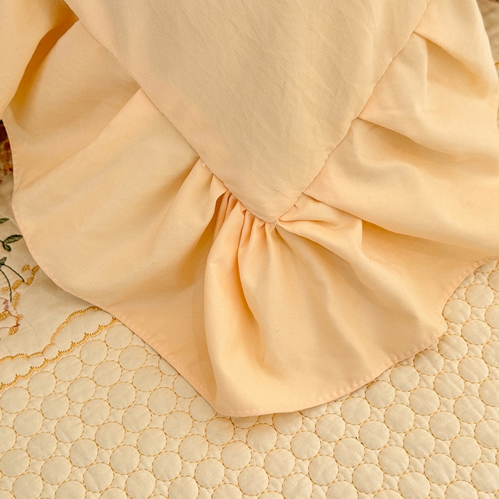 91家纺网 家纺一手货源 找家纺 苏米娜家纺SUMINA 2026春夏新款超柔云朵棉床盖款四件套-花甜梦系列 花甜梦-柠檬黄