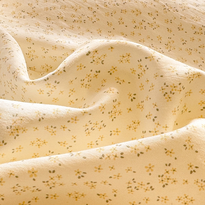 91家纺网 家纺一手货源 找家纺 苏米娜家纺SUMINA 2026春夏新款超柔云朵棉床盖款四件套-花甜梦系列 花甜梦-柠檬黄