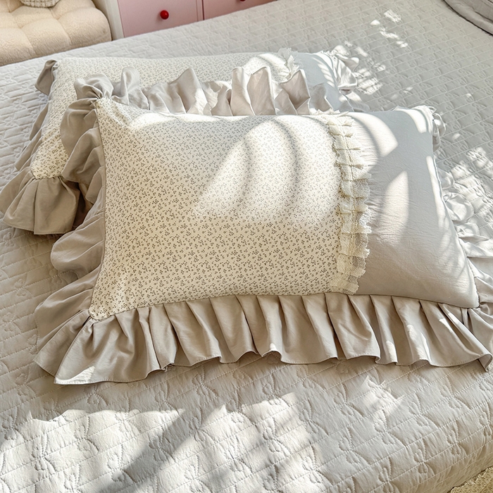 91家纺网 家纺一手货源 找家纺 苏米娜家纺SUMINA 2026春夏新款超柔云朵棉床盖款四件套-花甜梦系列 花甜梦-雅致灰