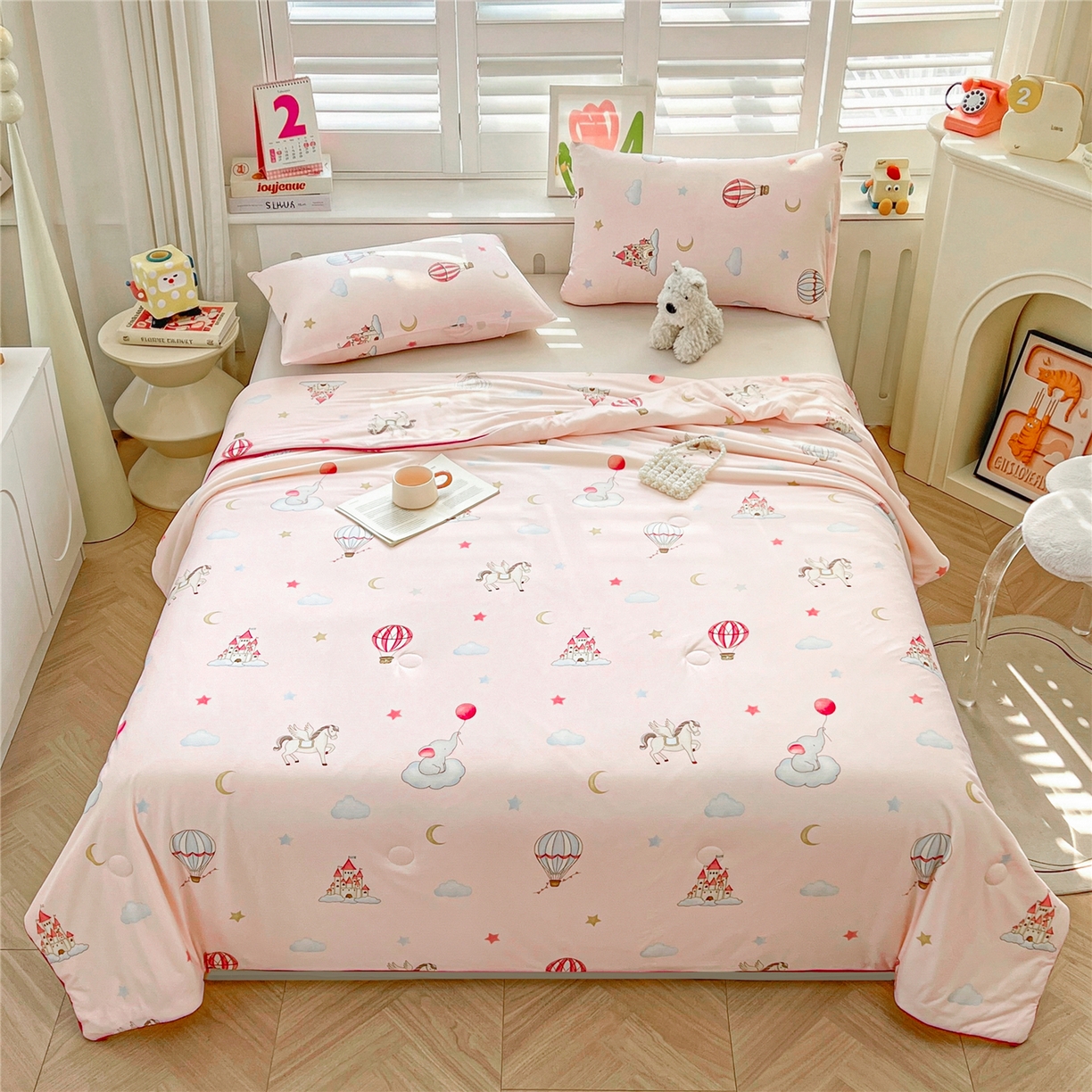 91家纺网 家纺一手货源 找家纺 优被业 2026新款A类牛奶丝针织棉软糯凉感大豆夏被空调被夏凉被(20%大豆国标包检测） 城堡