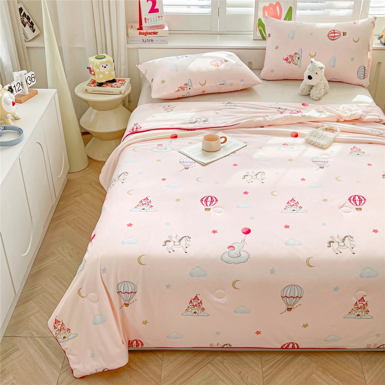 91家纺网 家纺一手货源 找家纺 优被业 2026新款A类牛奶丝针织棉软糯凉感大豆夏被空调被夏凉被(20%大豆国标包检测） 城堡