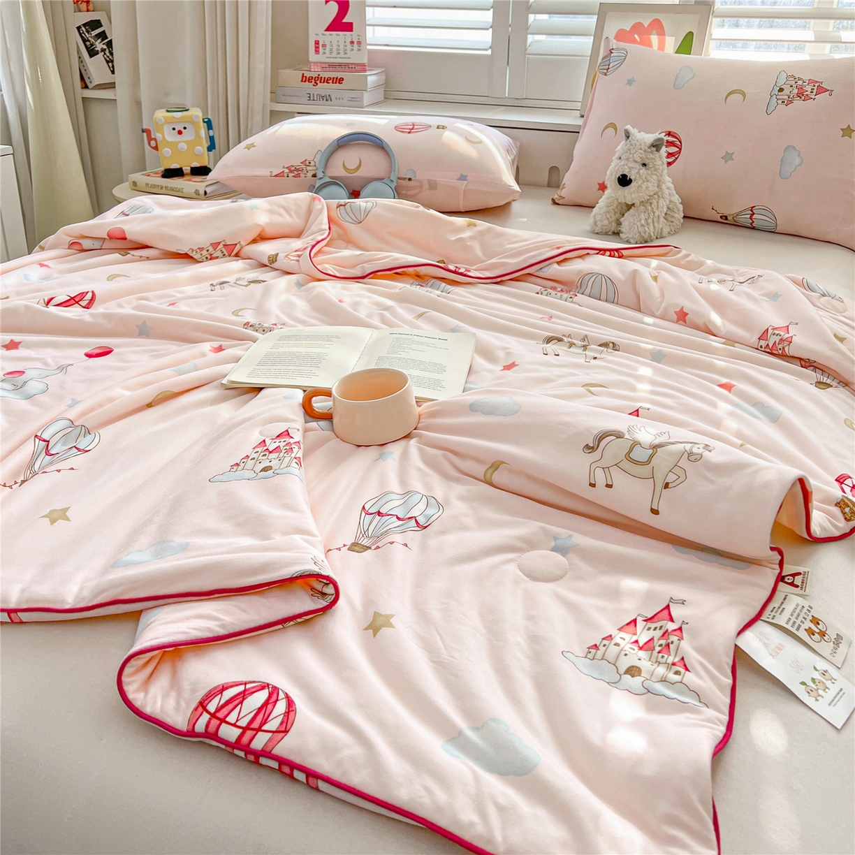 91家纺网 家纺一手货源 找家纺 优被业 2026新款A类牛奶丝针织棉软糯凉感大豆夏被空调被夏凉被(20%大豆国标包检测） 城堡