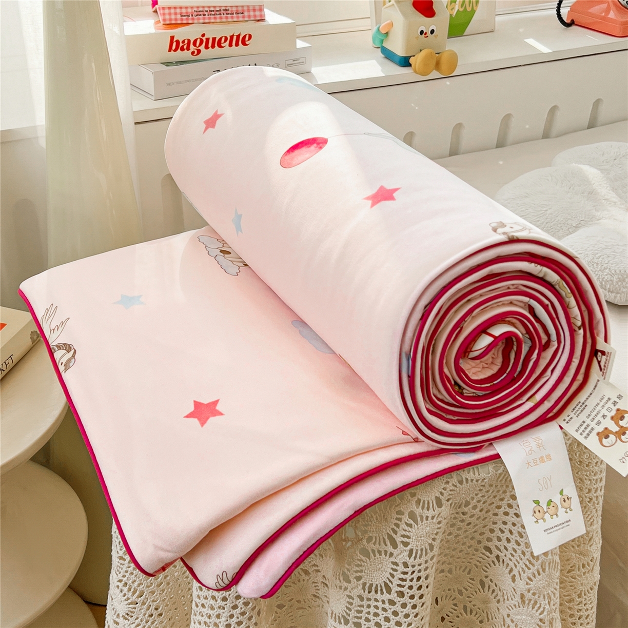 91家纺网 家纺一手货源 找家纺 优被业 2026新款A类牛奶丝针织棉软糯凉感大豆夏被空调被夏凉被(20%大豆国标包检测） 城堡