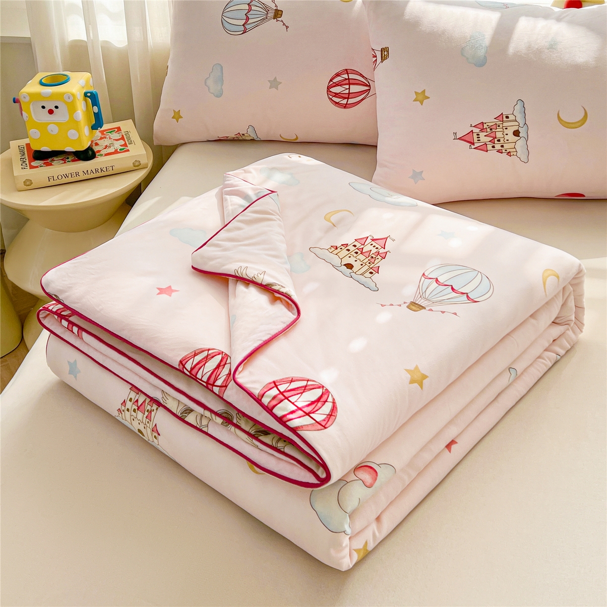 91家纺网 家纺一手货源 找家纺 优被业 2026新款A类牛奶丝针织棉软糯凉感大豆夏被空调被夏凉被(20%大豆国标包检测） 城堡