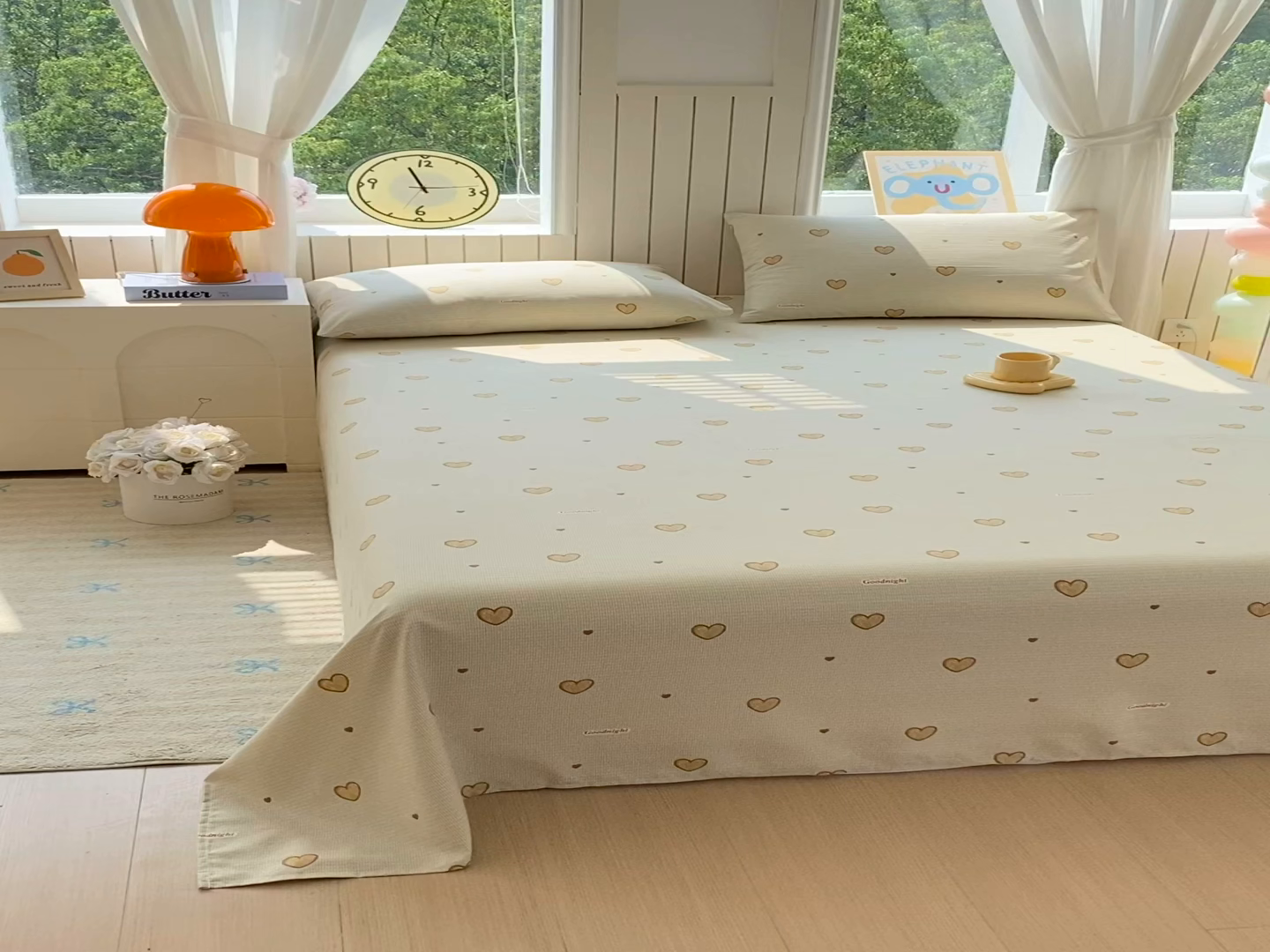 91家纺网 家纺一手货源 找家纺 悦织湾家纺 2026新款斜纹加厚水洗棉超细斜（加厚）床单单床单床单单件 床单-爱心浅咖