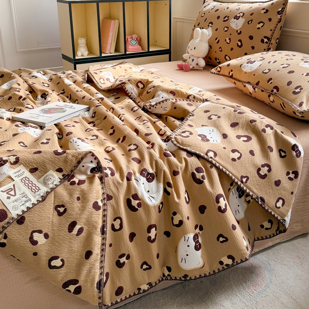 91家纺网 家纺一手货源 找家纺 （总）星巴k家纺 2026新款春夏云感双层纱母婴级三角针夏被贝壳边夏凉被贝壳绣