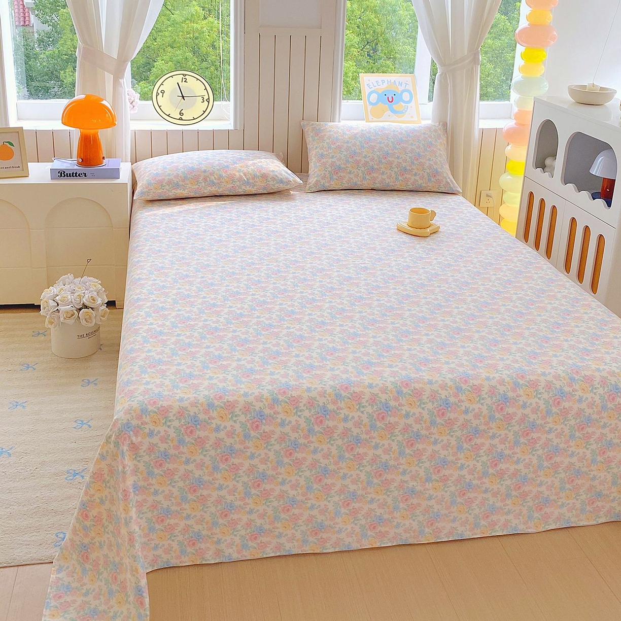 91家纺网 家纺一手货源 找家纺 悦织湾家纺 2026新款斜纹加厚水洗棉超细斜（加厚）床单单床单床单单件 床单-半岛红茶