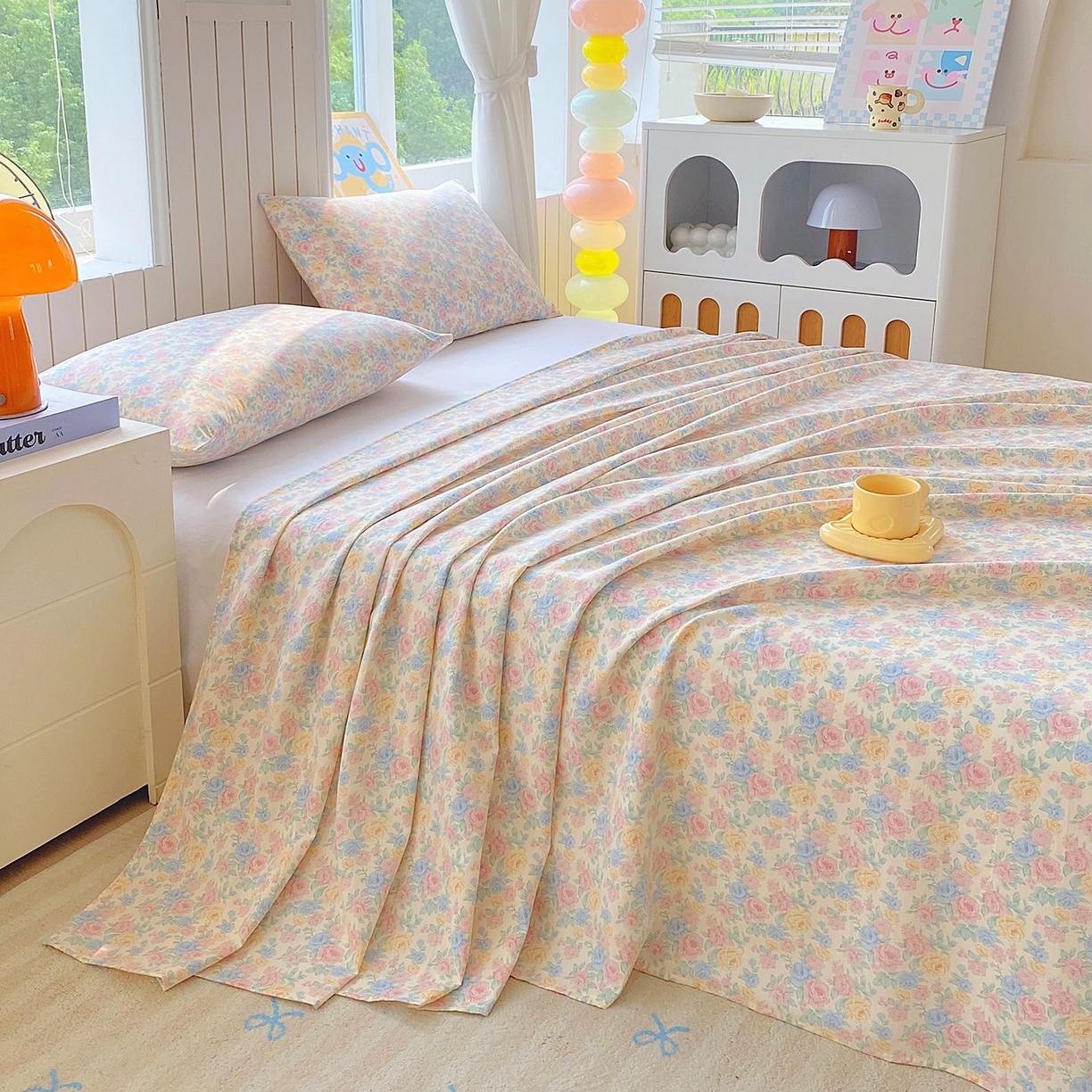 91家纺网 家纺一手货源 找家纺 悦织湾家纺 2026新款斜纹加厚水洗棉超细斜（加厚）床单单床单床单单件 床单-半岛红茶