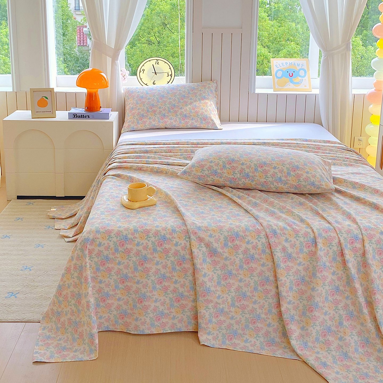 91家纺网 家纺一手货源 找家纺 悦织湾家纺 2026新款斜纹加厚水洗棉超细斜（加厚）床单单床单床单单件 床单-半岛红茶