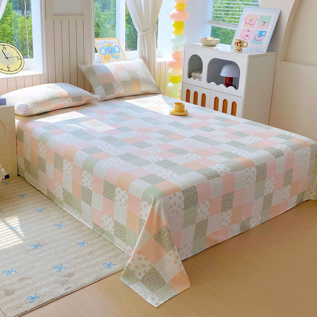 91家纺网 家纺一手货源 找家纺 悦织湾家纺 2026新款斜纹加厚水洗棉超细斜（加厚）床单单床单床单单件 床单-半亩花田