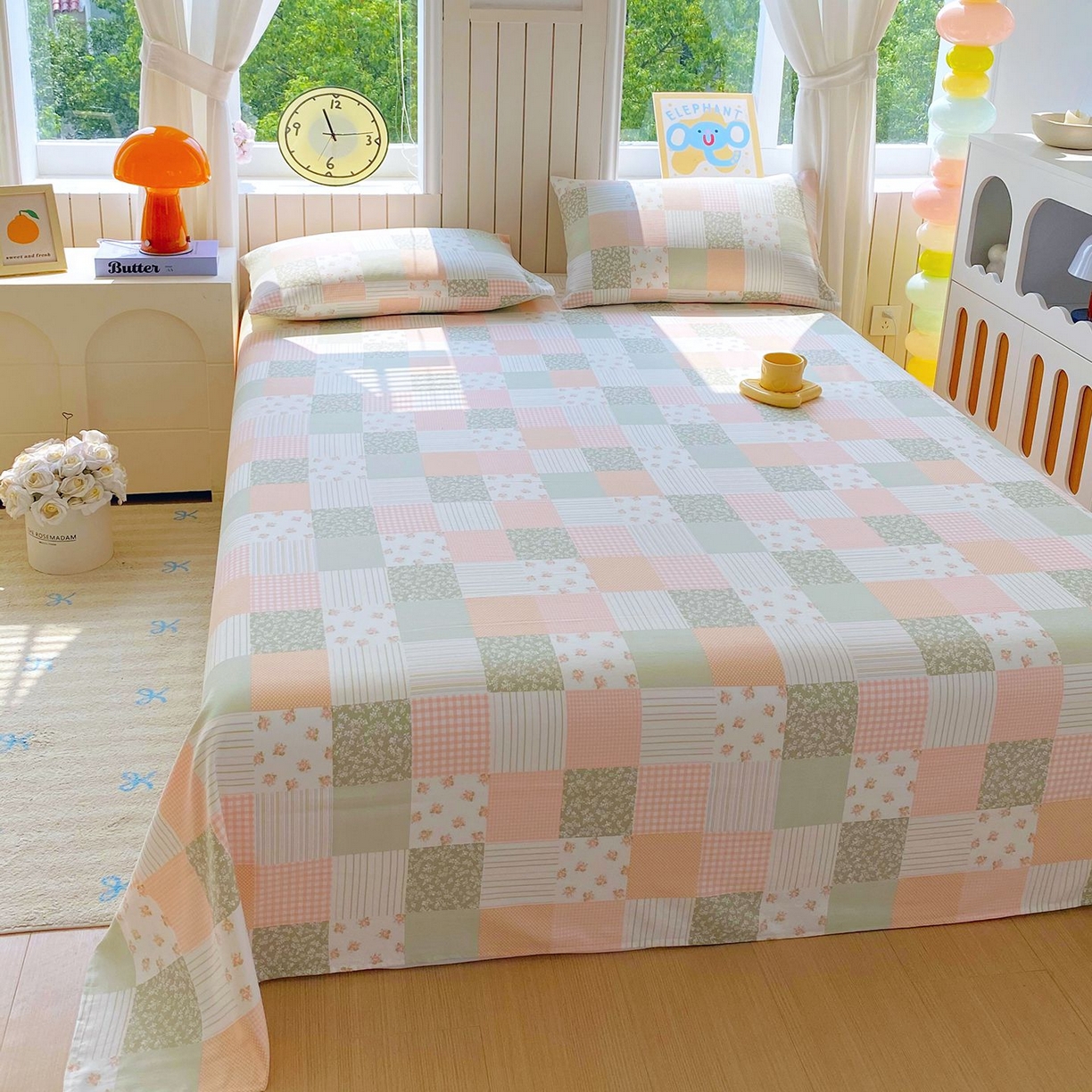 91家纺网 家纺一手货源 找家纺 悦织湾家纺 2026新款斜纹加厚水洗棉超细斜（加厚）床单单床单床单单件 床单-半亩花田