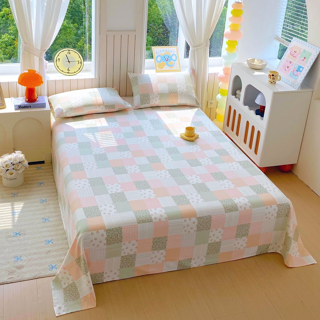 91家纺网 家纺一手货源 找家纺 悦织湾家纺 2026新款斜纹加厚水洗棉超细斜（加厚）床单单床单床单单件 床单-半亩花田