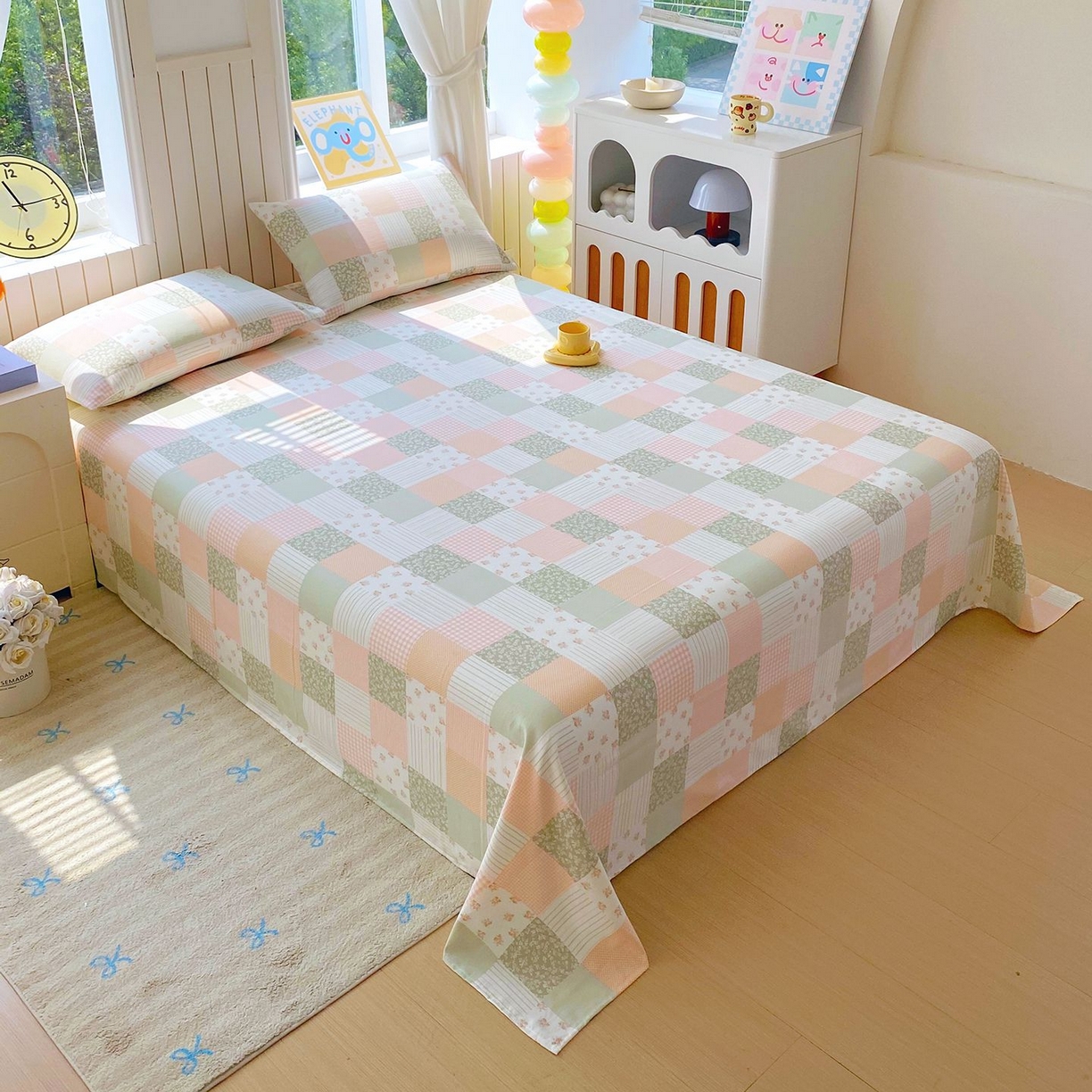 91家纺网 家纺一手货源 找家纺 悦织湾家纺 2026新款斜纹加厚水洗棉超细斜（加厚）床单单床单床单单件 床单-半亩花田