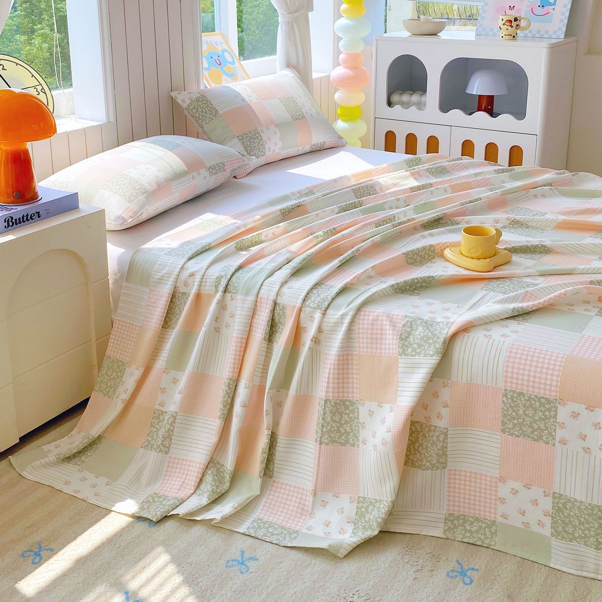 91家纺网 家纺一手货源 找家纺 悦织湾家纺 2026新款斜纹加厚水洗棉超细斜（加厚）床单单床单床单单件 床单-半亩花田