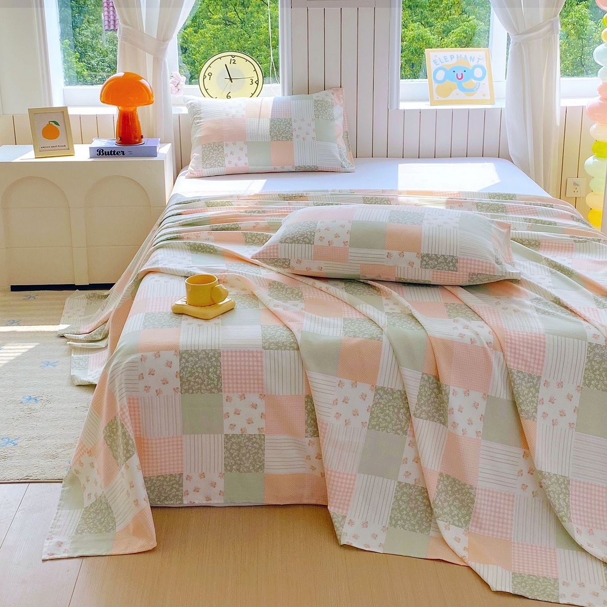 91家纺网 家纺一手货源 找家纺 悦织湾家纺 2026新款斜纹加厚水洗棉超细斜（加厚）床单单床单床单单件 床单-半亩花田