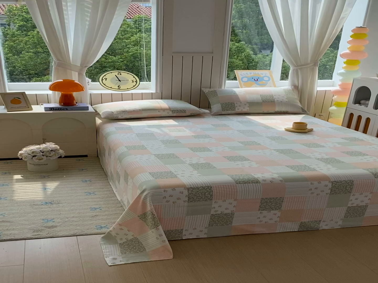 91家纺网 家纺一手货源 找家纺 悦织湾家纺 2026新款斜纹加厚水洗棉超细斜（加厚）床单单床单床单单件 床单-半亩花田