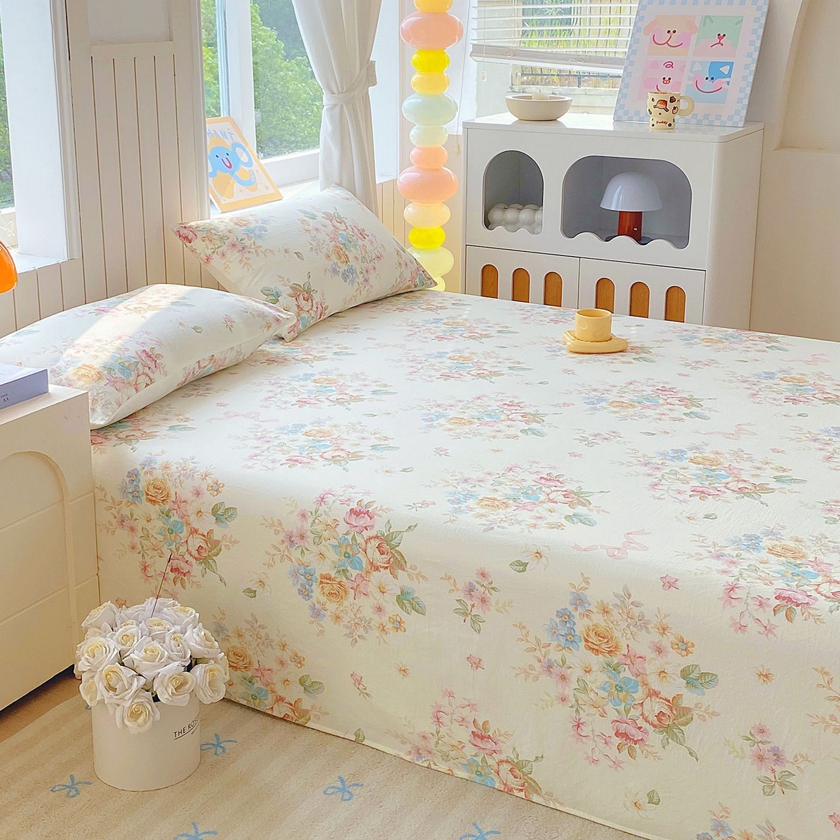 91家纺网 家纺一手货源 找家纺 悦织湾家纺 2026新款斜纹加厚水洗棉超细斜（加厚）床单单床单床单单件 床单-春和景明