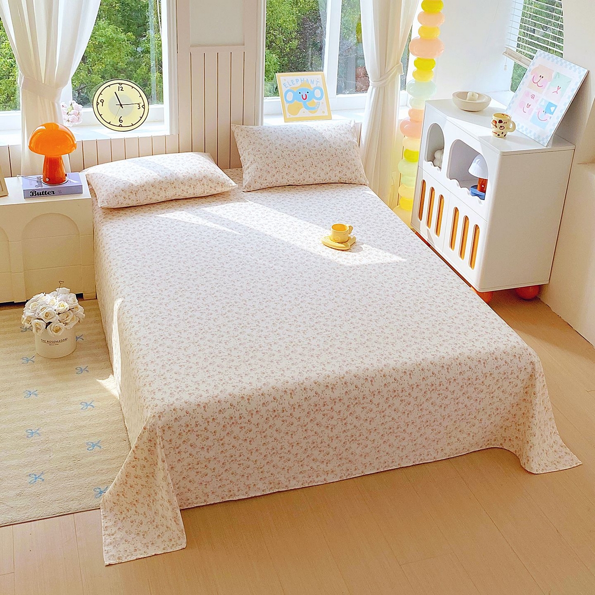 91家纺网 家纺一手货源 找家纺 悦织湾家纺 2026新款斜纹加厚水洗棉超细斜（加厚）床单单床单床单单件 床单-粉嫣