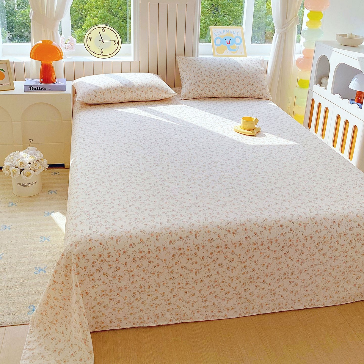 91家纺网 家纺一手货源 找家纺 悦织湾家纺 2026新款斜纹加厚水洗棉超细斜（加厚）床单单床单床单单件 床单-粉嫣