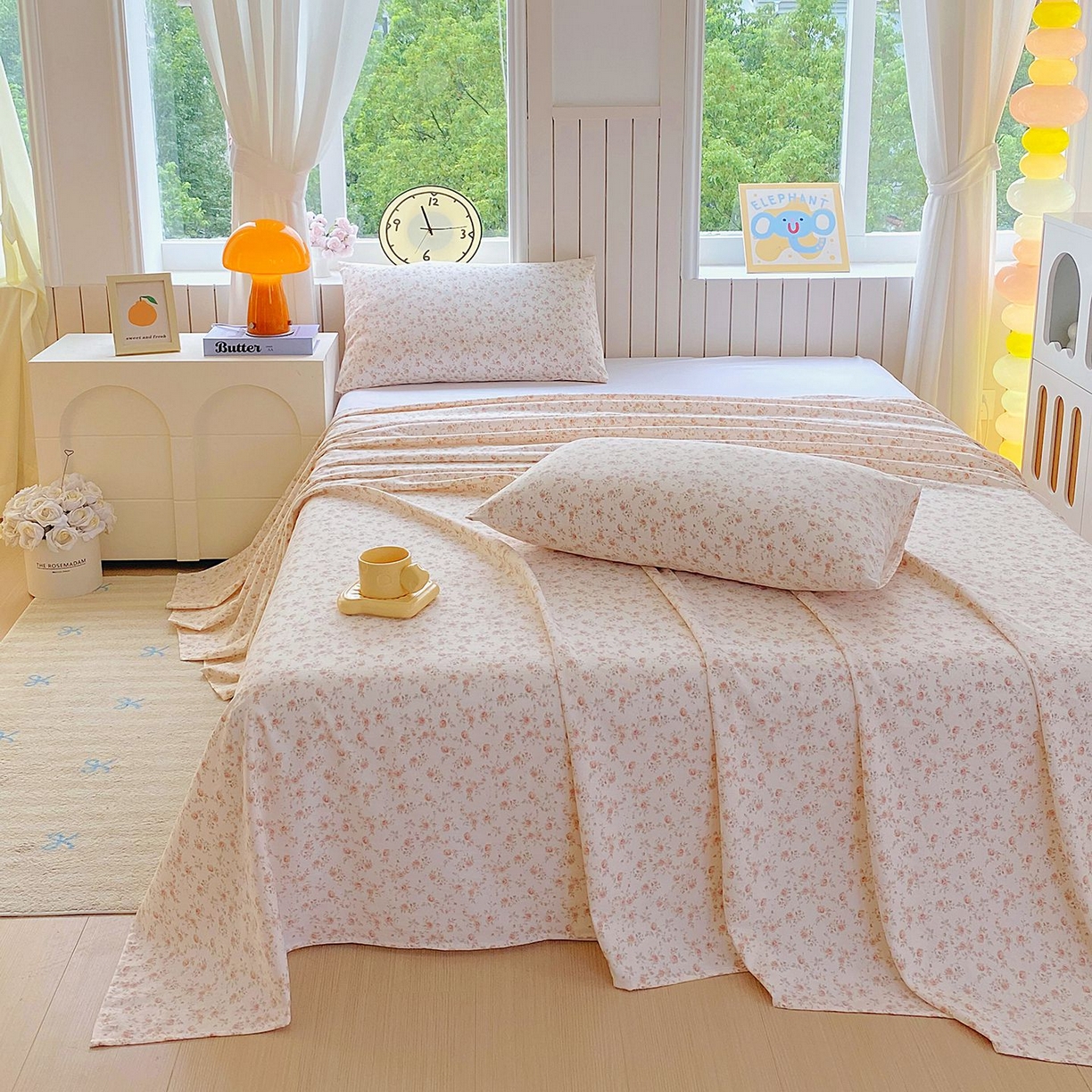 91家纺网 家纺一手货源 找家纺 悦织湾家纺 2026新款斜纹加厚水洗棉超细斜（加厚）床单单床单床单单件 床单-粉嫣