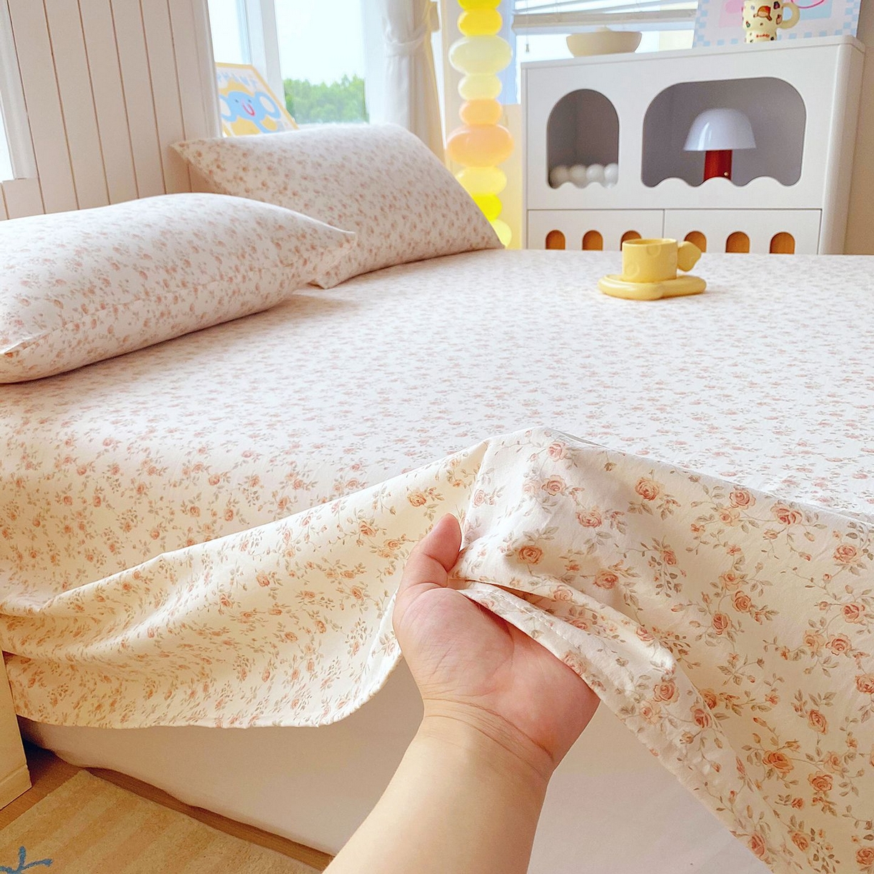 91家纺网 家纺一手货源 找家纺 悦织湾家纺 2026新款斜纹加厚水洗棉超细斜（加厚）床单单床单床单单件 床单-粉嫣