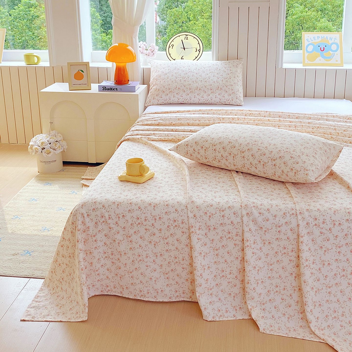 91家纺网 家纺一手货源 找家纺 悦织湾家纺 2026新款斜纹加厚水洗棉超细斜（加厚）床单单床单床单单件 床单-粉嫣