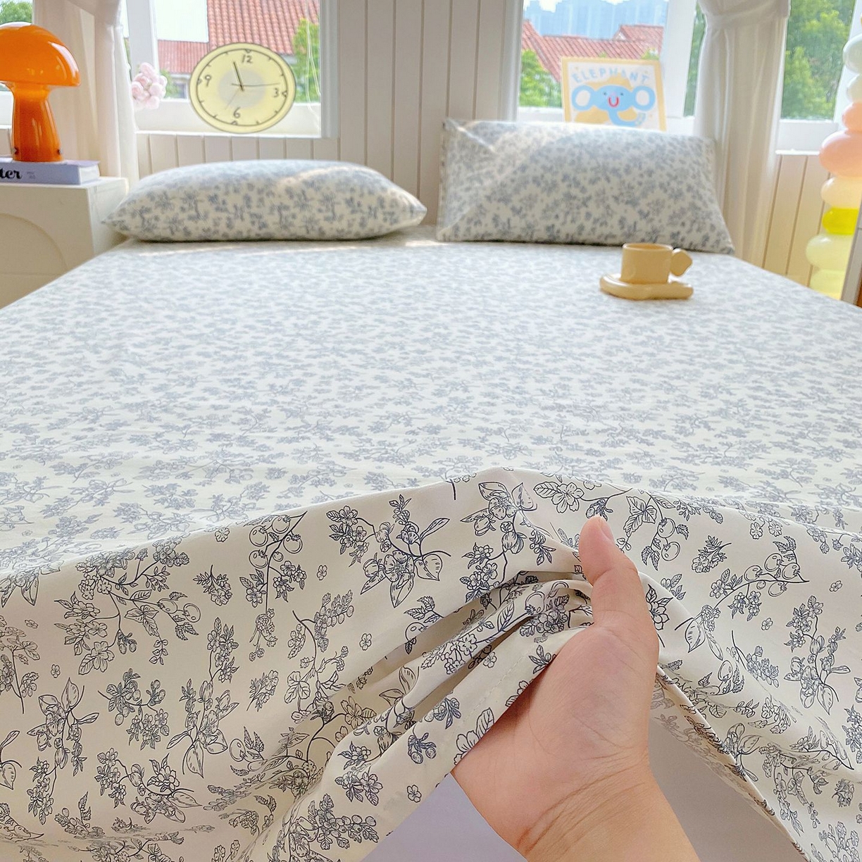 91家纺网 家纺一手货源 找家纺 悦织湾家纺 2026新款斜纹加厚水洗棉超细斜（加厚）床单单床单床单单件 床单-兰亭序