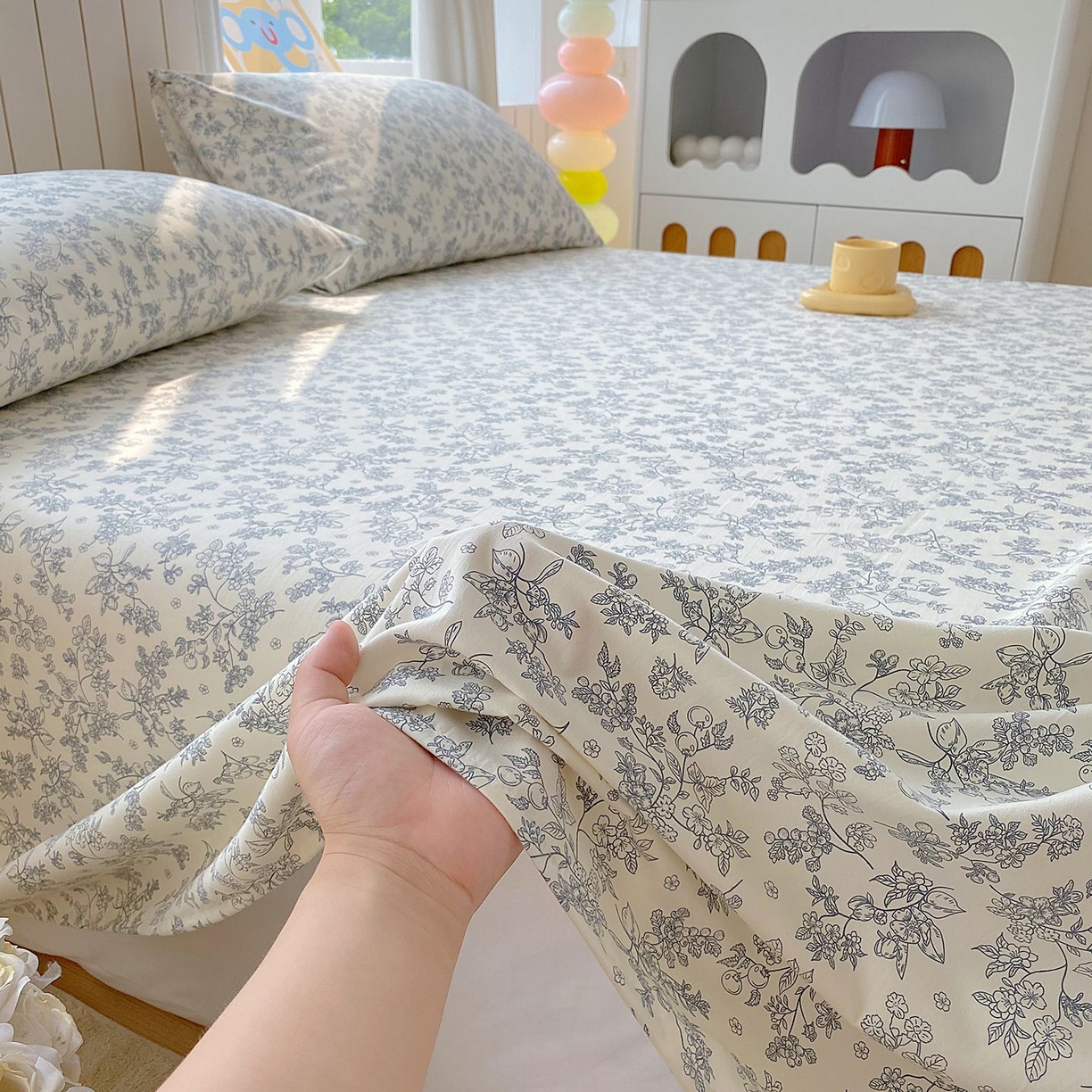 91家纺网 家纺一手货源 找家纺 悦织湾家纺 2026新款斜纹加厚水洗棉超细斜（加厚）床单单床单床单单件 床单-兰亭序