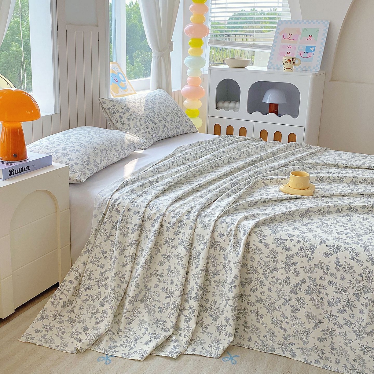 91家纺网 家纺一手货源 找家纺 悦织湾家纺 2026新款斜纹加厚水洗棉超细斜（加厚）床单单床单床单单件 床单-兰亭序