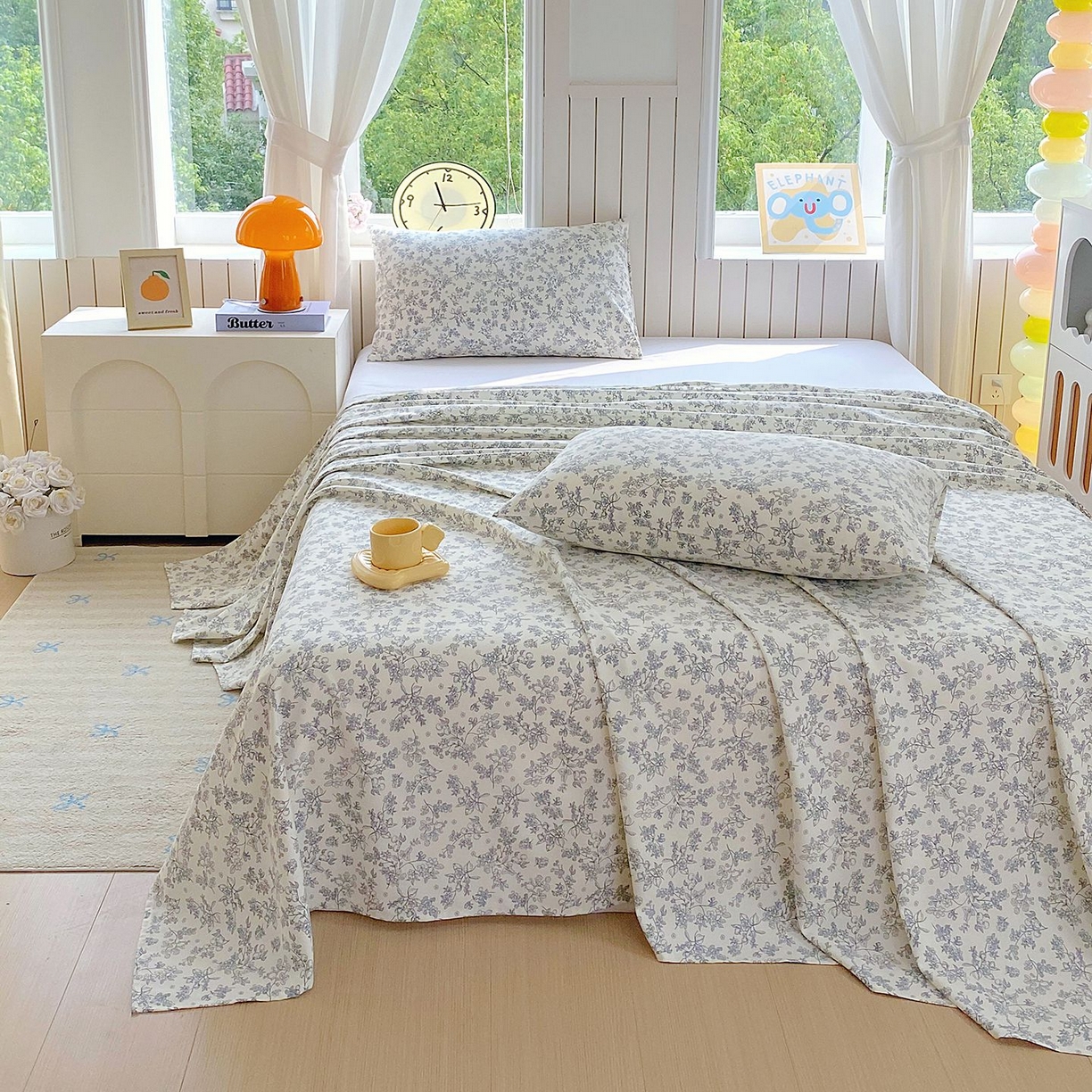 91家纺网 家纺一手货源 找家纺 悦织湾家纺 2026新款斜纹加厚水洗棉超细斜（加厚）床单单床单床单单件 床单-兰亭序