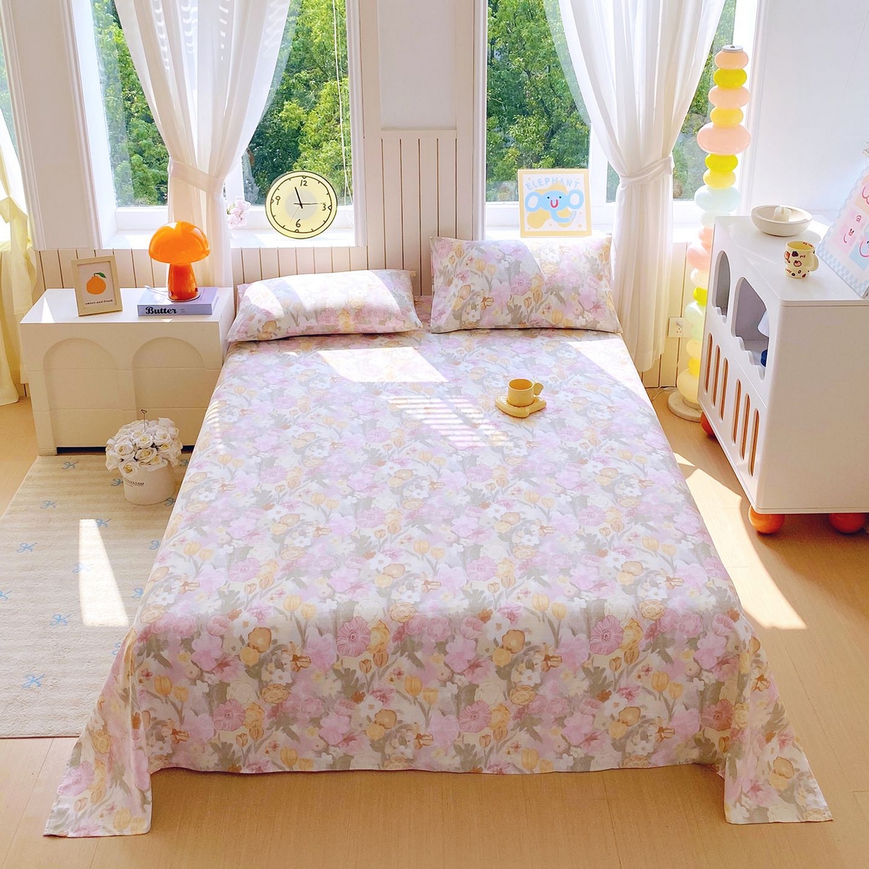 悦织湾家纺 2026新款斜纹加厚水洗棉超细斜（加厚）床单单床单床单单件 床单-莫奈油画