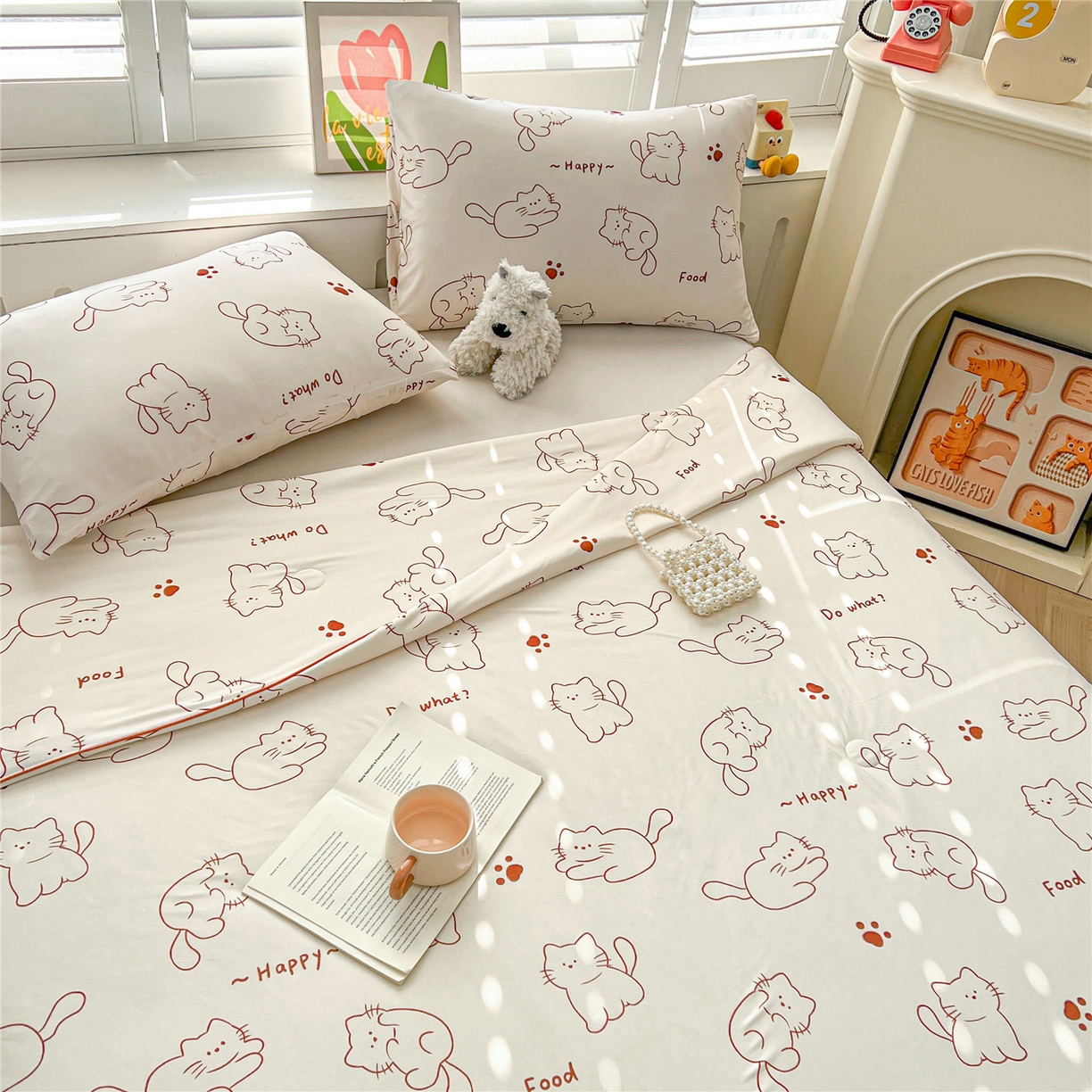 91家纺网 家纺一手货源 找家纺 优被业 2026新款A类牛奶丝针织棉软糯凉感大豆夏被空调被夏凉被(20%大豆国标包检测） 可可猫