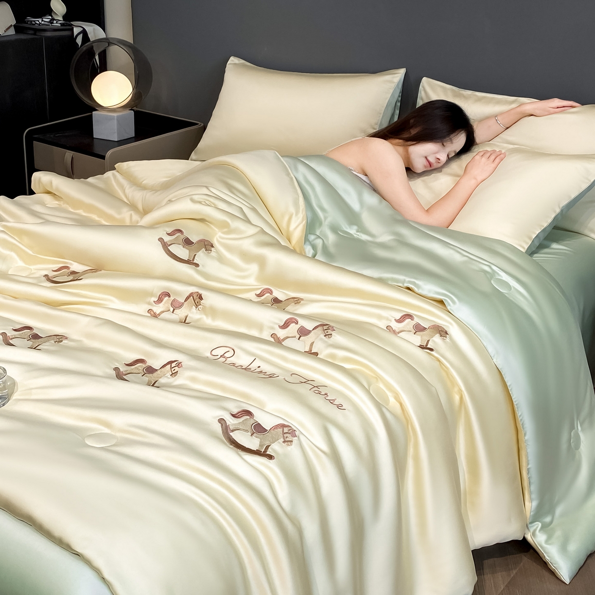 91家纺网 家纺一手货源 找家纺 （总）云棉坊2026新款水洗冰丝夏被四件套-满绣系列