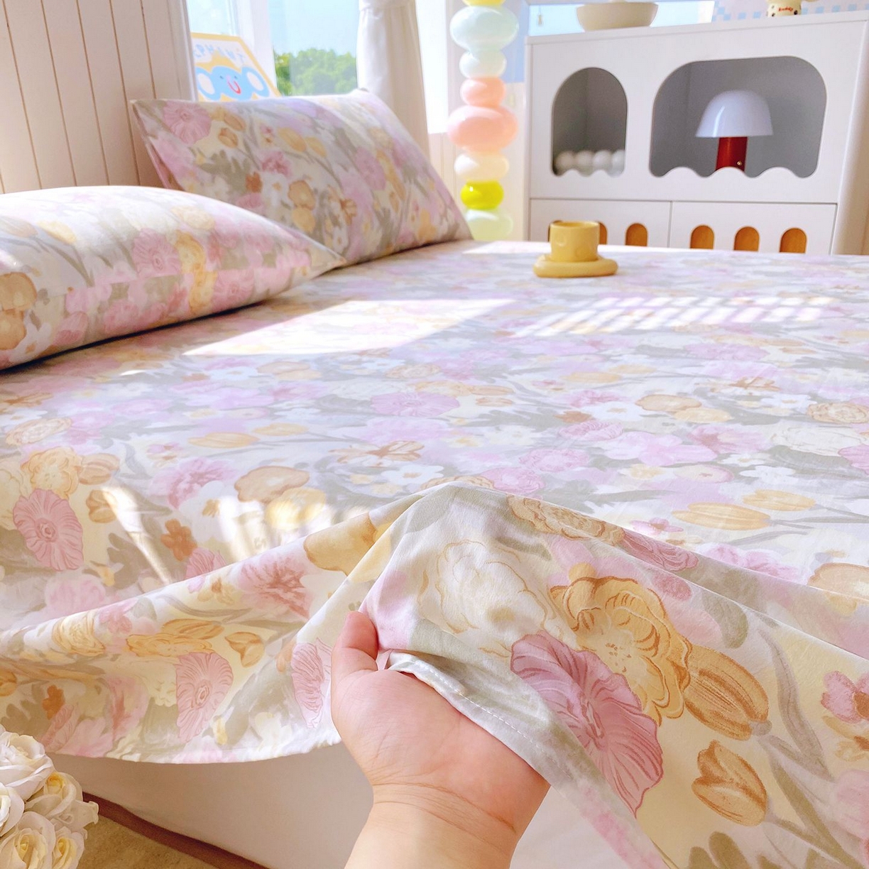 91家纺网 家纺一手货源 找家纺 悦织湾家纺 2026新款斜纹加厚水洗棉超细斜（加厚）床单单床单床单单件 床单-莫奈油画