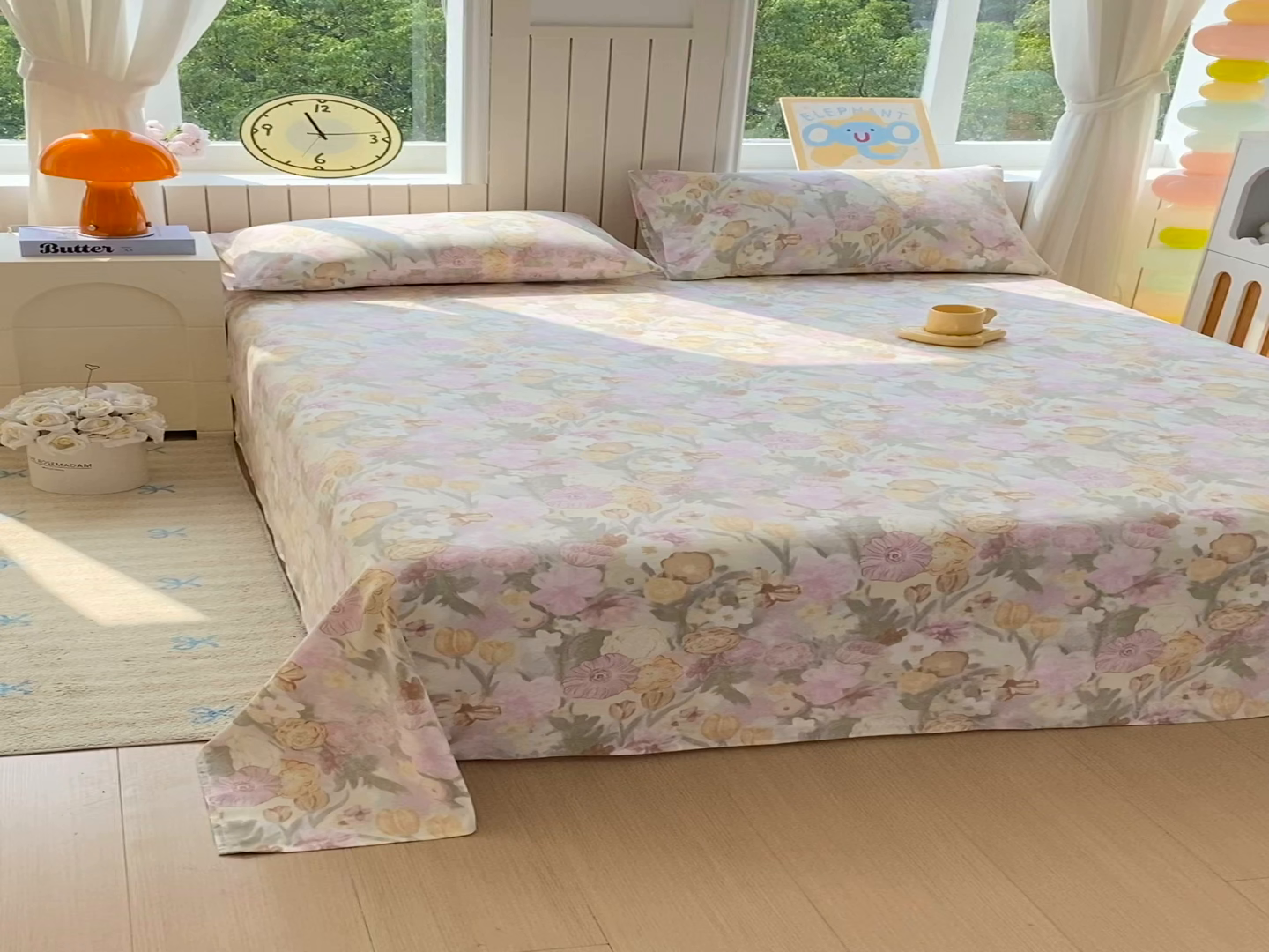 91家纺网 家纺一手货源 找家纺 悦织湾家纺 2026新款斜纹加厚水洗棉超细斜（加厚）床单单床单床单单件 床单-莫奈油画