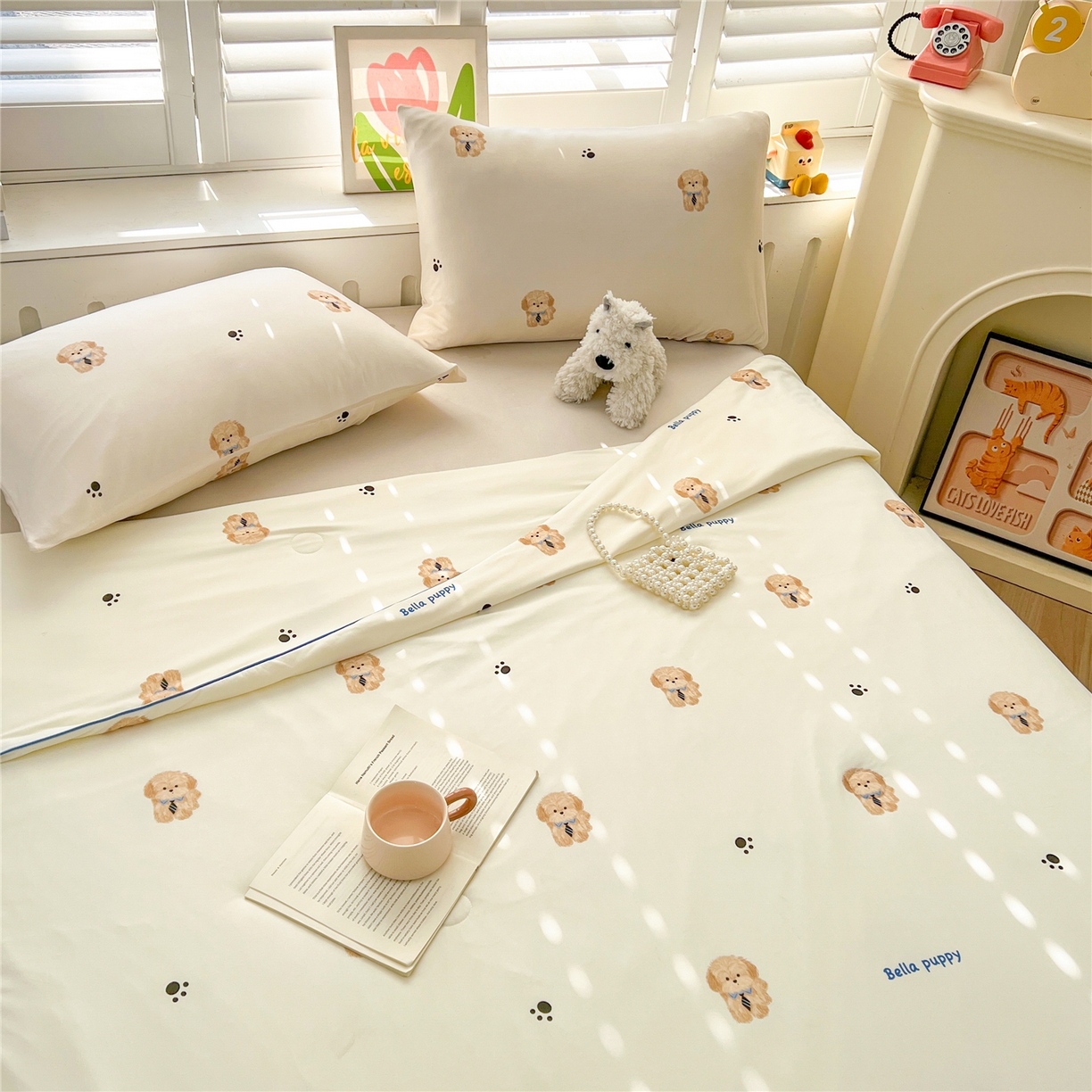 91家纺网 家纺一手货源 找家纺 优被业 2026新款A类牛奶丝针织棉软糯凉感大豆夏被空调被夏凉被(20%大豆国标包检测） 领带小狗